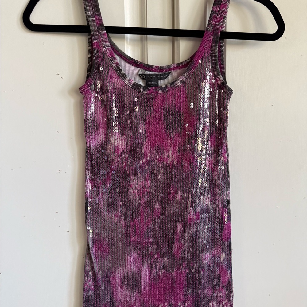Armani Exchange Pink and Gray Top